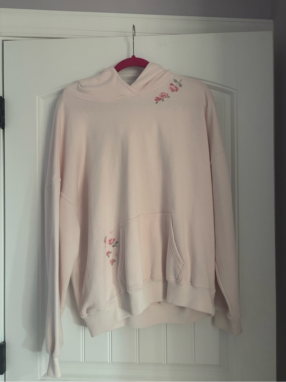 Hollister Light Pink Floral Hoodie Sweatshirt